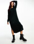 Vero Moda knitted jumper midi dress in black