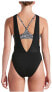 Nike 266167 Woman Sport Mesh Convertible Layered One-Piece Swimsuit Size Large