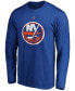 ფოტო #2 პროდუქტის Men's Mathew Barzal Royal New York Islanders Authentic Stack Name and Number Long Sleeve T-shirt