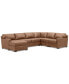 Фото #2 товара Radley 136" 5-Pc. Leather Square Corner Modular Chase Sectional, Created for Macy's