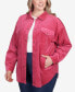Фото #4 товара Plus Size Button Up Solid Pincord Jacket