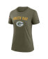 ფოტო #3 პროდუქტის Women's Olive Green Bay Packers 2022 Salute To Service Legend T-shirt