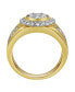 ფოტო #4 პროდუქტის Heavyweight Natural Certified Diamond 1.51 cttw Round Cut 14k Yellow Gold Statement Ring for Men