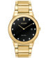 Men's Eco-Drive Axiom Diamond Accent Gold-Tone Stainless Steel Bracelet Watch 40mm AU1062-56G