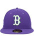 ფოტო #3 პროდუქტის Men's Purple Boston Red Sox Lime Side Patch 59FIFTY Fitted Hat