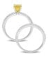 ფოტო #3 პროდუქტის Sapphire and Diamond Bridal Ring Set in 14K White Gold