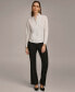 Donna Karan Women's Stand Collar Button Front Cotton Shirt