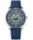 ფოტო #1 პროდუქტის Unisex Swiss Automatic Ocean Star Decompression Worldtimer Blue Rubber Strap Watch 41mm