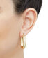 ფოტო #2 პროდუქტის Textured Oval Tube Medium Hoop Earrings in 14k Gold