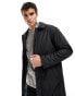 ASOS DESIGN rubberised trench coat in black