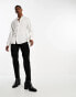 Фото #6 товара ASOS DESIGN satin shirt with blouson sleeve and grandad neck in off white