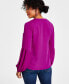 Фото #2 товара Women's Lace-Up V-Neck Blouse, Created for Macy's
