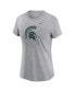 ფოტო #3 პროდუქტის Women's Heather Gray Michigan State Spartans Primetime Evergreen Logo T-Shirt