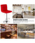 Фото #22 товара Set of 2 Adjustable Bar Stools PU Leather Swivel Kitchen Counter Pub Chair