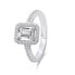 Luxury silver ring with zircons RI051W