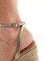 ASOS DESIGN Tiptoe cross strap espadrille wedge in gold