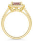 ფოტო #3 პროდუქტის Morganite (2 ct. t.w.) and Diamond (1/4 ct. t.w.) Halo Ring in 14K Yellow Gold