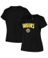 Фото #1 товара Women's Black Boston Bruins Plus Size Arch Over Logo T-shirt