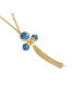 ფოტო #3 პროდუქტის Sunkissed Design Yellow Gold Plated Silver Turquoise Gemstone Diamond Fringe Necklace