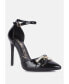 mocktail buckle embellished stiletto heels
