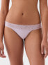 Organic Stretch Cotton Lace-Trim Thong