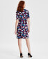 Petite Printed Faux-Wrap Sheath Dress