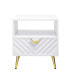 Gaines End Table, White High Gloss Finish