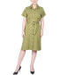 Фото #1 товара Petite Short Sleeve Belted Utility Style Dress