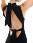 Фото #2 товара ASOS DESIGN Tall high neck sleeveless column maxi dress with bow back in black