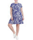 ფოტო #1 პროდუქტის Plus Size Printed Short-Sleeve Fit & Flare Dress