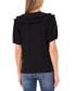 Фото #2 товара Women's Solid Ruffled Yoke Split Neck Knit Top