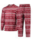 Men's Crimson Indiana Hoosiers Ugly Sweater Long Sleeve T-shirt and Pants Sleep Set