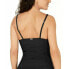 Фото #2 товара Calvin Klein 259565 Women's Ruched Black Tankini Top Swimwear Size S