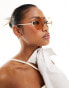 Фото #4 товара South Beach hexagonal aviator metal sunglasses in gold