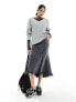 Фото #5 товара Weekday Farila oversized v neck ladder knit jumper in light grey