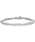 Sterling Silver Bubble Design White Cubic Zirconia Bezel Set Bracelet