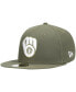 Фото #2 товара Men's Olive Milwaukee Brewers Logo White 59Fifty Fitted Hat