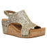 Corkys Carley Studded Glitter Wedge Womens Gold Casual Sandals 30-5316-COGL