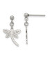 ფოტო #1 პროდუქტის Stainless Steel Polished Dragonfly Dangle Earrings