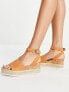 Glamorous espadrille wedge sandals in tan