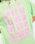 ASOS DESIGN oversized t-shirt with bright sex pistols license graphic in green grün, 36 - фото #4