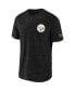 Фото #2 товара Men's NFL x Darius Rucker Collection by Black Pittsburgh Steelers Slub Henley T-shirt