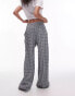 Topshop seersucker check pull on wide leg trouser