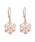 ფოტო #2 პროდუქტის Cubic Zirconia Sterling Silver Snowflake Drop Euro Earrings