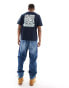 Timberland camo tree back print logo oversized t-shirt in blue