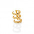 Triple gold-plated single earrings with Jac Jossa Soul DE665 diamond