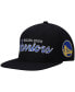 Фото #1 товара Men's Black Golden State Warriors Hardwood Classics Script 2.0 Snapback Hat