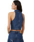 ფოტო #2 პროდუქტის Women's Collar Denim Vest Top