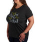 ფოტო #3 პროდუქტის Trendy Plus Size Butterfly Graphic T-shirt