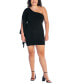 Фото #4 товара Plus Size One Shoulder Drape Bodycon Dress